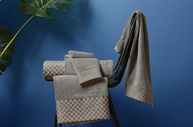 方格亮絲提緞 酒店毛巾定制