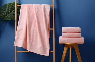 粉色鉑金緞 酒店毛巾定制