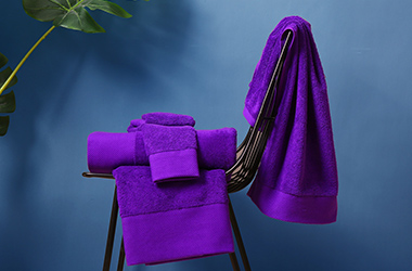 紫色鉑金緞毛巾 酒店毛巾定制